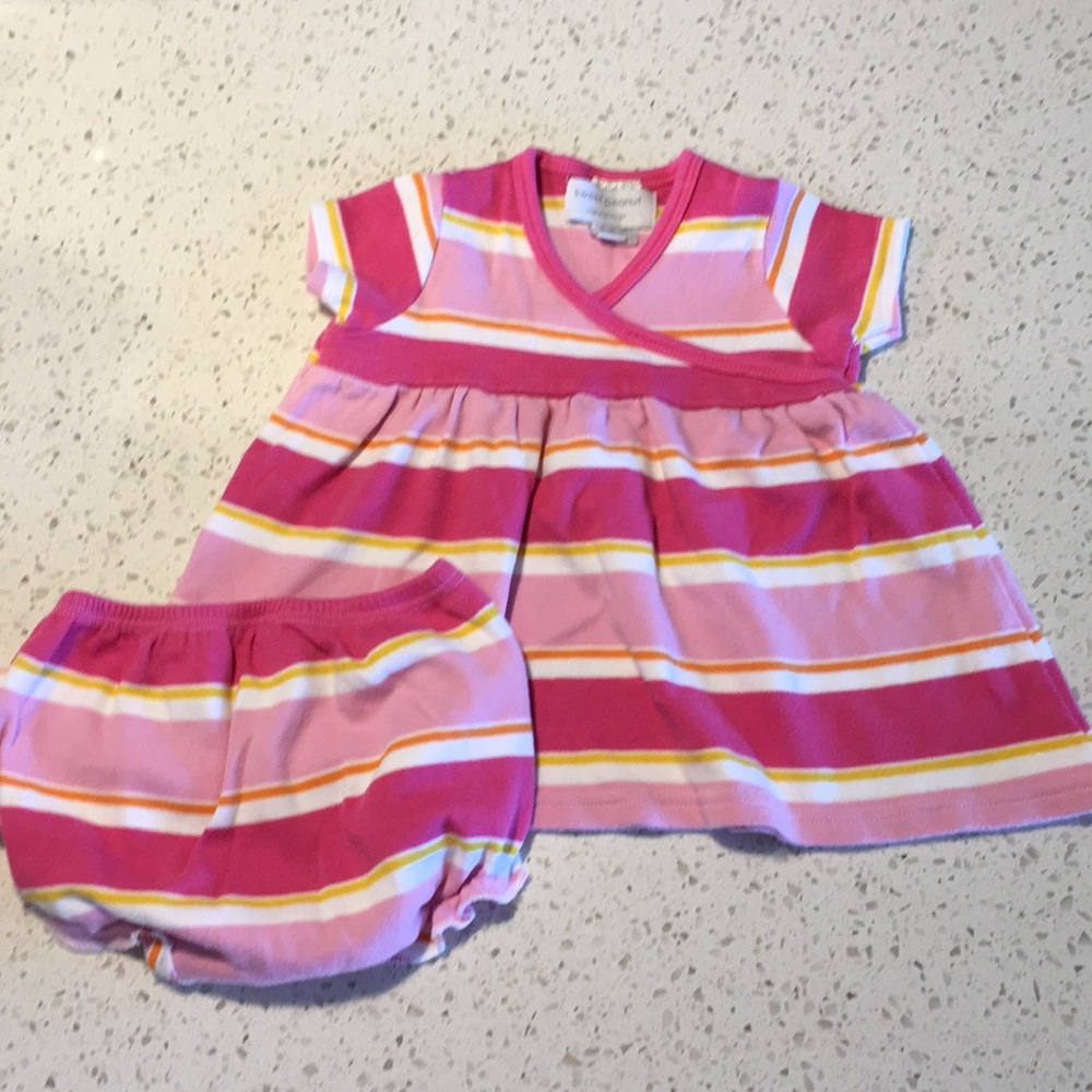 3/$25 Sweet Peanut Striped Dress and Diaper Cover